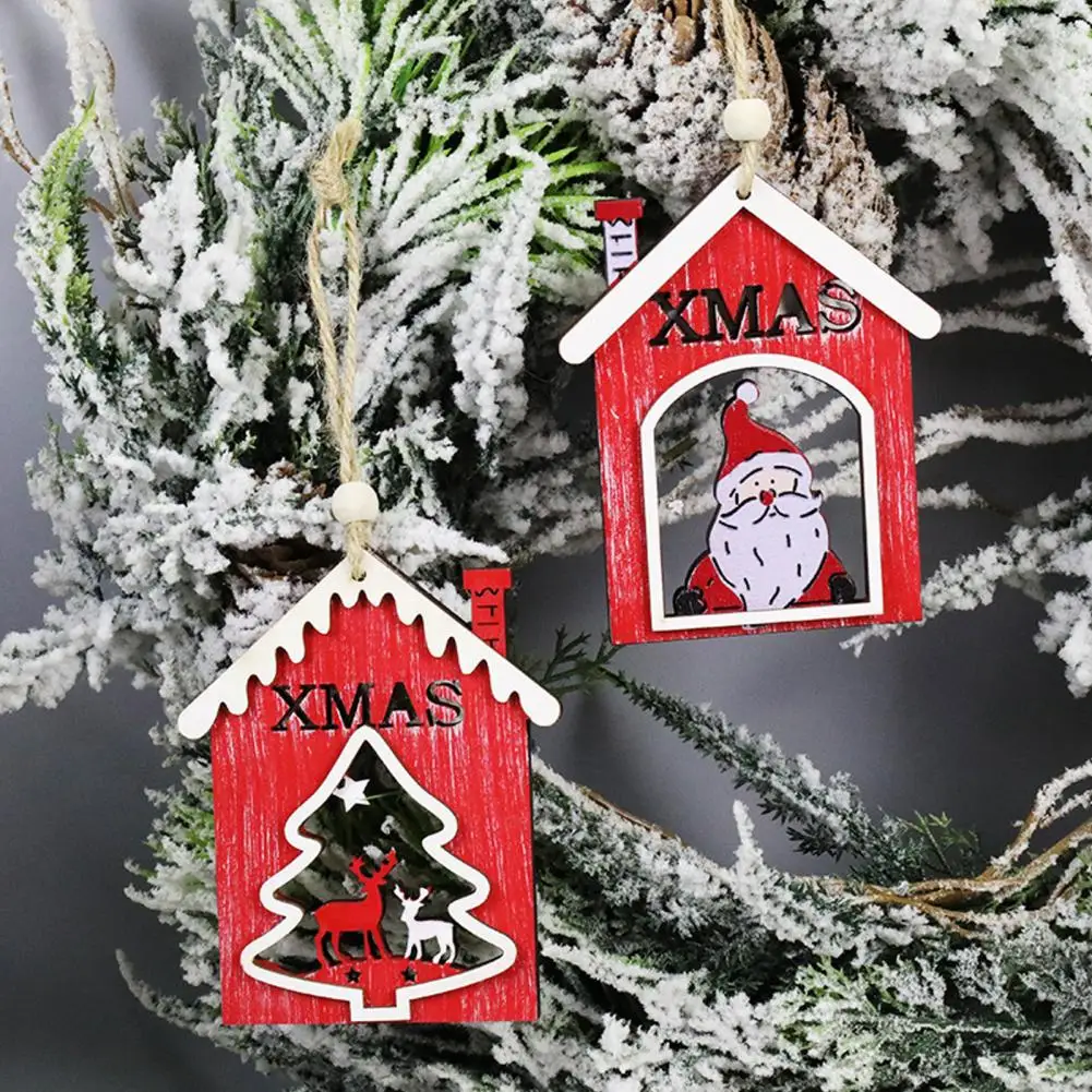 Visí Vianočné Dekorácie, Drevené Dovolenku Prívesok Slávnostné Home Party Dekor Vianočný Set Prívesok s Santa Snehuliak Elk Nové Obrázok 0