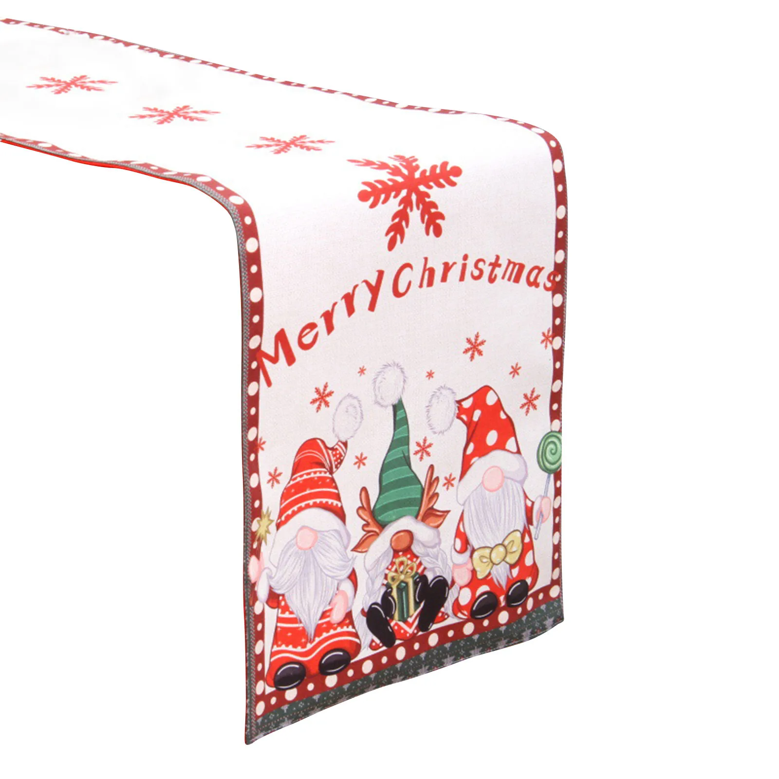 Vianočné Bielizeň Škvrnám Odolný Stôl Runner Snowflake/Los/Santa/Gnome Vianočný Večierok Stôl Runner Kuchyňa Dekorácie Obrázok 2