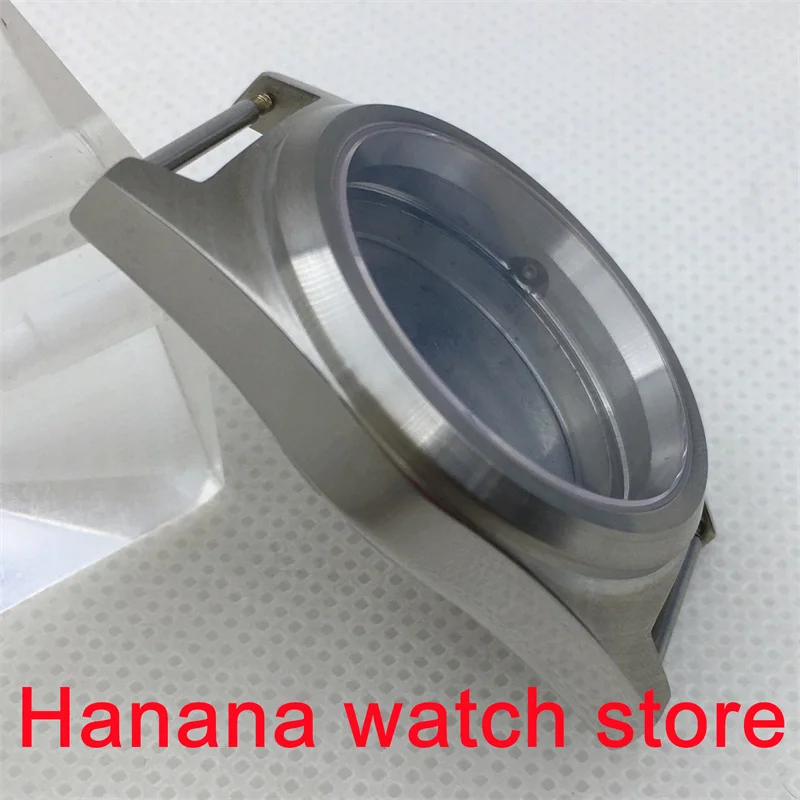 BKIGER 38mm plne matný nerezové hodinky prípade sapphire crystal plochého skla bez lupu fit NH35 NH36 pohyb Obrázok 4