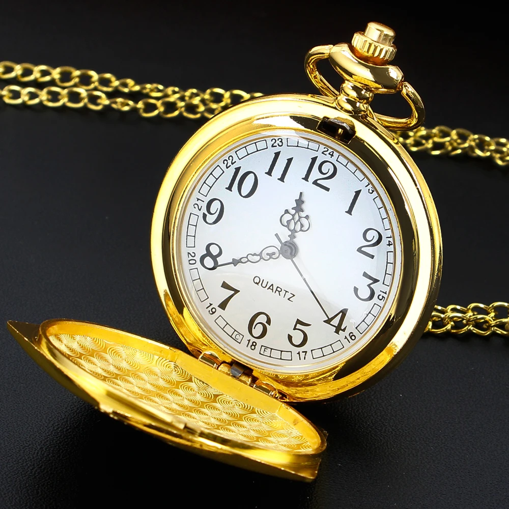 Luxusné Zlaté Čokoláda Magic Quartz Vreckové Hodinky Náhrdelník Cosplay Prívesok Reťazca Šperky Hodiny Darček relojes de bolsillo Obrázok 1
