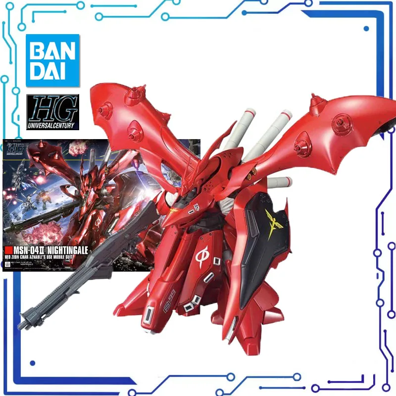 BANDAI Anime HG 1/144 MSN-04-2 Slavík Nové Mobilné Správa Gundam Montáž Plastových Model Auta Akcie Hračky Údaje Darček Obrázok 0