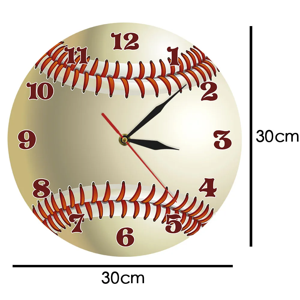 Baseball Dizajn 3D Nástenné Hodiny Baseball Nadšenec Domáce Dekorácie Osobné Hodiny Akryl Tichý Nástenné Hodiny Obrázok 3